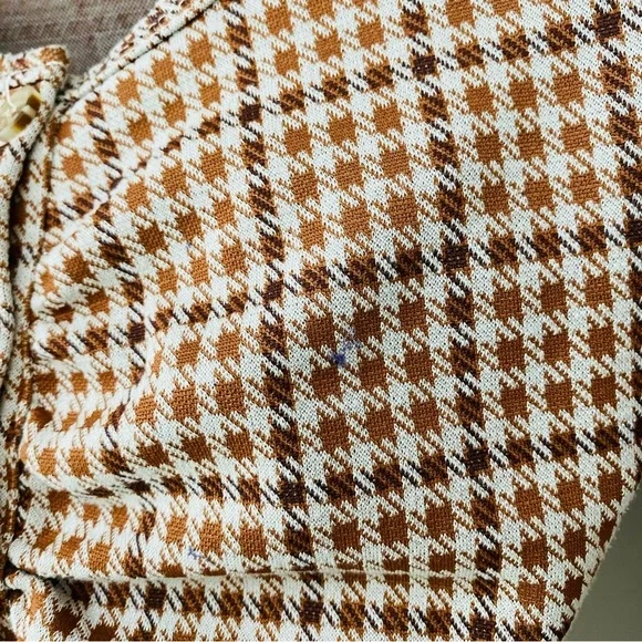 Altar'd State Button Up Crop Long Sleeve Top Brown/Cream Sz Small - Picture 4 of 10